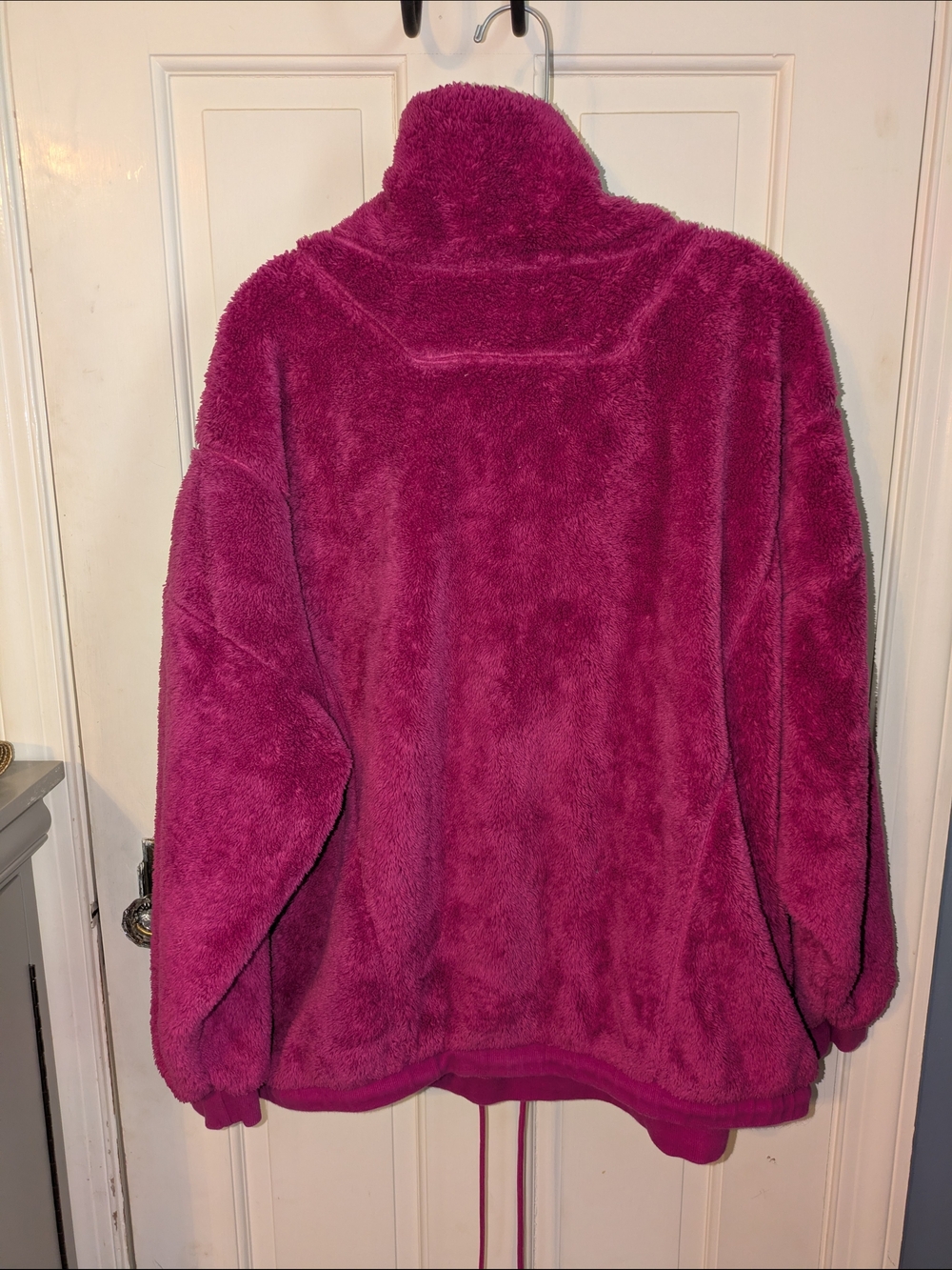 JoyLab Plush Half-Zip Teddy Jacket in Raspberry - Picture 2 of 6